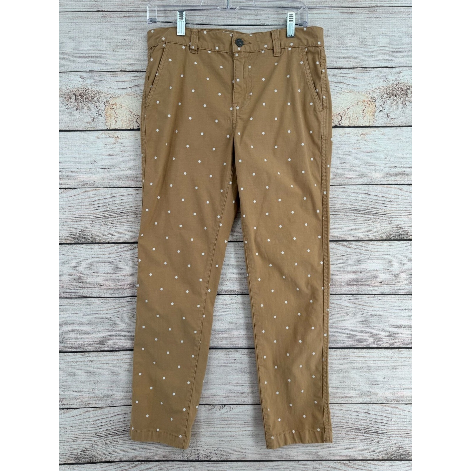 Current/Elliott Polka Dot Confidant Chino Pants Women's Size 27 Beige/Tan